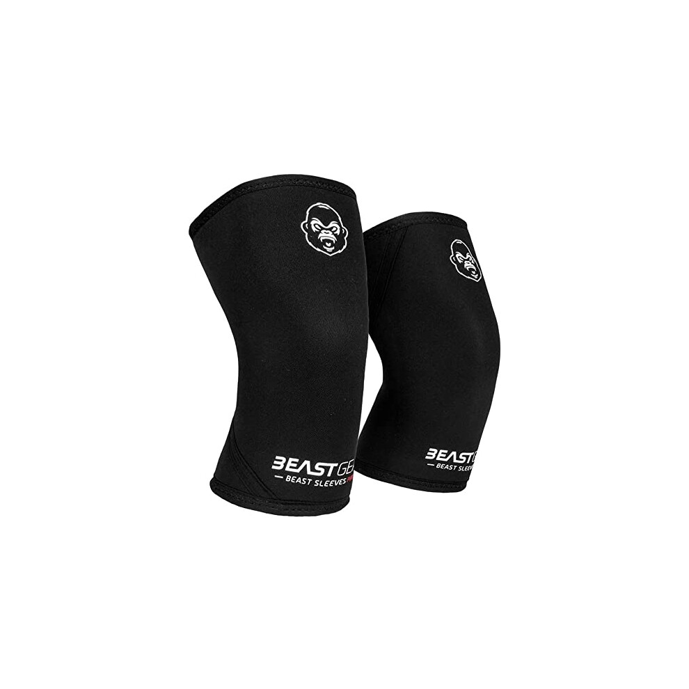 Beast Gear - Beast Sleeves Pro- Advanced 7mm Neoprene Double-Ply Compression Knee Sleeves for Support and Protection.Weightlifting, Crossfit,-image-OPC-PGN8NC8-NEW