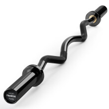 PhysKcal EZ Curl Bar, 47 Inches Super EZ Weight Lifting Bar for Standard 2 Inches Weight Plates, Excellent for Gaining Biceps and Triceps, Full Black