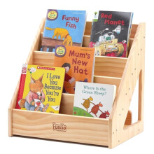 FUNLIO Montessori Bookshelf for Toddlers 1-5 Years, Front-Facing Kids Bookshelf with Anti-Tilting Device, Premium Pine Small Book Shelf for Kids Room,
