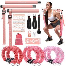 ALongSong Pilates Equipment Pilates Reformer With 6 Resistance Bands 20/30/40lbs Anti-Snap Protection For Home Gym Workout Yoga Twisting Squat