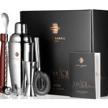 Rusty Barrel Cocktail Making Kit - Beautifully Presented Cocktail Shaker Set - Premium Cocktail Set with Cocktail Shaker and Bar Accessories for Home