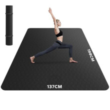 HAPBEAR Large Yoga Mat for Women- 198cm?137cm?6mm, TPE Non-Slip, Durable, Eco-Friendly, Extra Large Thick Wide Exercise Mat for