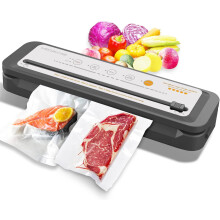 MEGAWISE Vacuum Sealer Machine, Portable Strong Suction Power Food Sealer, Bags and Cutter included with External Vacuum Function, Freshness