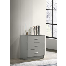 Timber Art Design UK Rio Costa 3 Drawer Bedroom Chest of Drawers with Stylish Metal Handles & Runners Storage Organiser Unit for Hallway Living Room