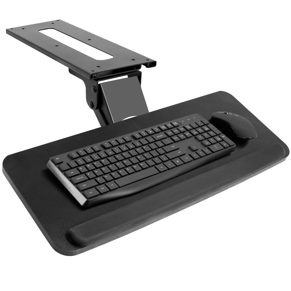 VIVO Adjustable Computer Keyboard & Mouse Platform Tray Ergonomic Under Table Desk Mount Drawer Underdesk Shelf (MOUNT-KB03B)?