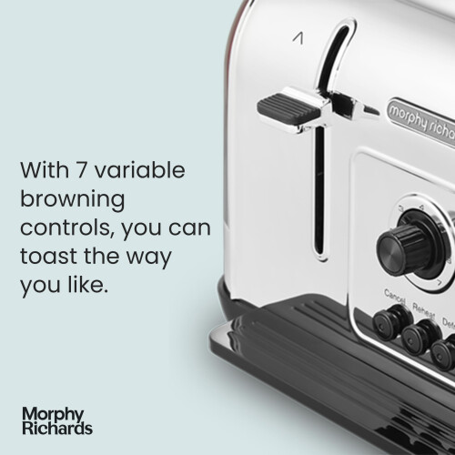 Morphy Richards Morphy Richards Venture Red 4 Slice Toaster - Defrost Setting - High Lift Feature - 240133 2