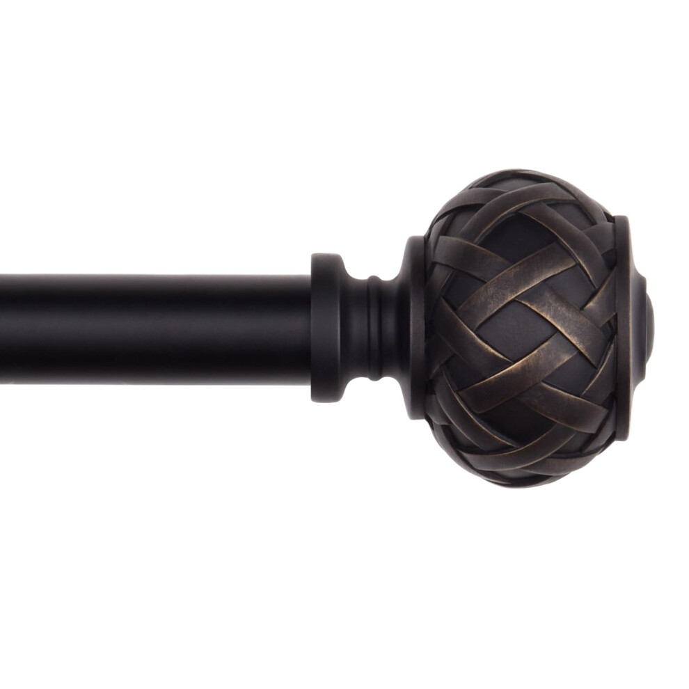 SZXIMU Curtain Pole for Windows 182-365 cm (72 to 144 Inches), Extendable Curtain Rod for Eyelet Curtains Drapery Rod with Netted Texture-image-OPC-PGN8PV9-NEW