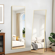 KOCUUY Rectangle Full Length Mirror, 147 x 44 cm Wall Mirrors, Free Standing Mirror Full Body with Aluminum Alloy Frame, Suitable for Bedrooms,