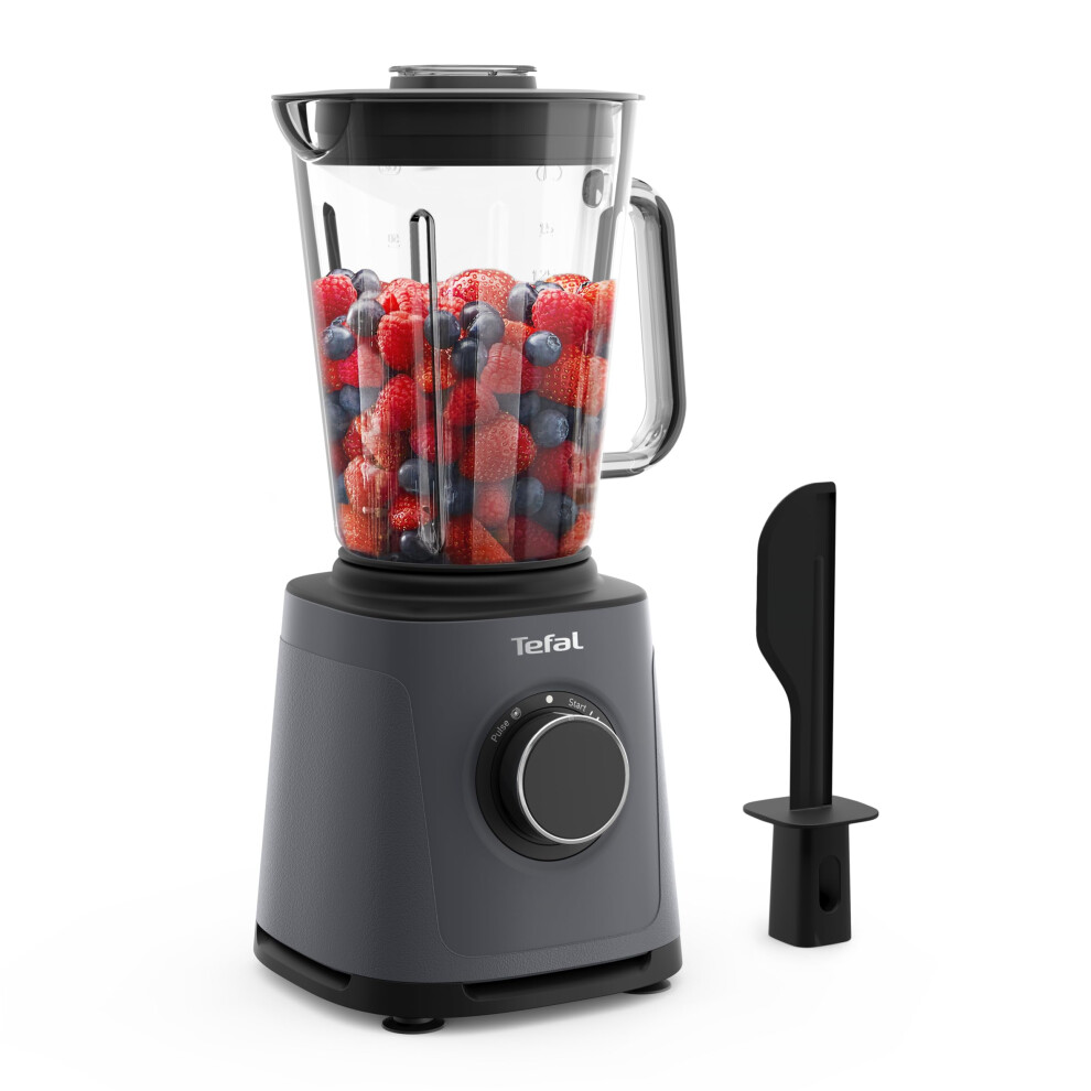 Tefal PerfectMix High-Speed Blender, 2L Glass Jar, 1200W, Powerful Powelix Blades, Soups, Smoothies, Sauces, Dips, Removable Blades, Grey, BL771BG0