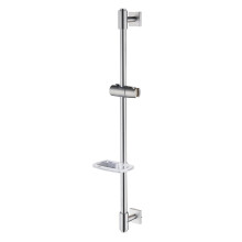 HomeHeng Shower Riser Rail 80CM, Wall Mounted Shower Slide Bar with Soap Dish Bracket Brushed Nickel Adjustable Shower Head Holder Bar for Bathroom,