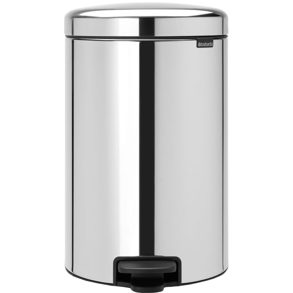 Brabantia 113987 Pedal Bin newIcon with Plastic Inner Bucket, 20 Litre - Brilliant Steel