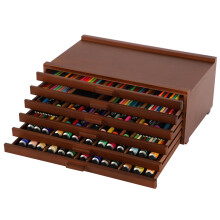 VISWIN Upgraded 6-Drawer Wood Artist Supply Storage Box with Removable Dividers, Premium Beech Wood Art Storage Box, Portable Organizer Box for