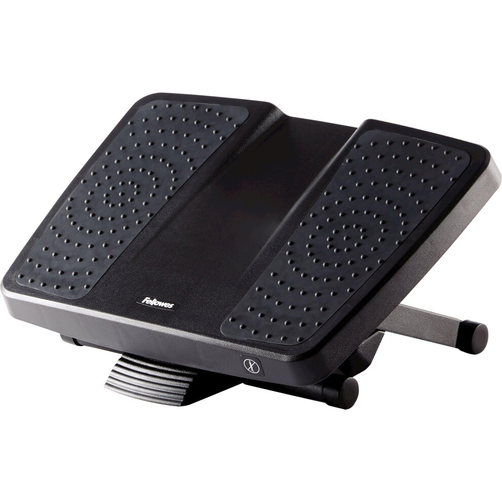 Fellowes Professional Series Ultra Ergonomic Foot Rest for Under Desk with three Height Adjustments and Massage Surface, Black