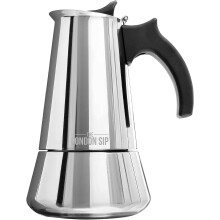 The London Sip Stainless Steel Induction Stovetop Espresso Maker - Make Cafe Quality Italian Style Coffee at Home with This Premium Moka Pot in Modern