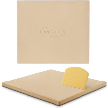 Unicook Large Square Pizza Stone 40.6 x 35.5 cm, Heavy Duty Ceramic Baking Stone for Oven, BBQ and Grill, Ideal for Making Crisp Crust Pizza, Bread,