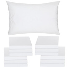 100% Cotton Zippered Pillow Protectors Cover Case, Anti Dust Mite, Anti-Allergy, Breathable & Soft Hotel Quality Pillowcase (50x75cm, Pack of 12)