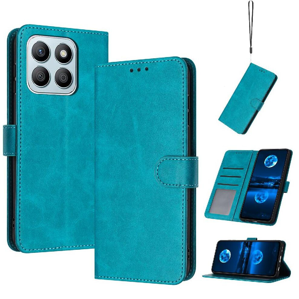 Photos - Case  Flip  for Honor X8c with Buckle Pu Leather with Card Slot Pure Colour Kickstand(Green)