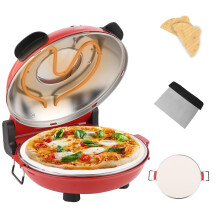 YIBAKE Pizza Maker Electric, 4-Min-Pizza in 1200W Pizza Oven, 31cm Refractory Stone Plate, Max 420? Pizza Maker with 5 Cooking Levels, inkl. Pizza