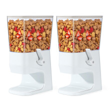 Tokokimo Cereal Dispenser Containers, Double Cereal Storage Containers - Not Easy to Crush Food, Dry Food Dispenser for Cornflakes, Candy, Nuts,