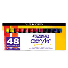 Daler-Rowney Graduate 22ml Acrylic Paint Set, 48 Assorted Colours, High Lightfastness, Water-Based, Solvent-Free, Ideal for Student Artists &