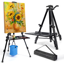Art Easel Stand for Painting, Adjustable 51-155 cm, Folding Tripod Display Easel, Artist Stand Easel with Bag/Keg, Tabletop and Floor Painting Display
