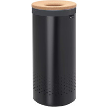 Brabantia - Laundry Bin - Cork Lid - Portable Laundry Bag Inside - Quick-drop Opening - Basket with Ventilation Holes - Non-Scratching Bottom -