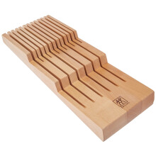 Zwilling Knife Holder for Drawers, Drawer Insert, for 12 Knives, 41 x 15.5 x 4.8 cm. ? Wood, Braun