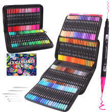 Laconile 132 Drawing Markers Dual Tip Brush Pens, Fineliners Felt Pens Colouring Pens for Adult Coloring Books Calligraphy Drawing Sketching?