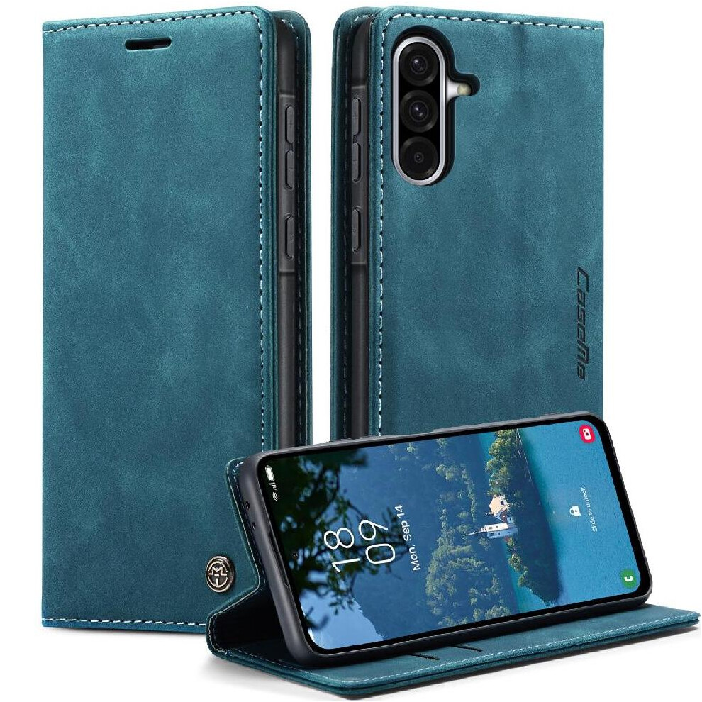 Gangxun (Blue) Flip Case For Samsung Galaxy A26 5G Vintage Pu Leather Wallet Flip Folio Book Magnetic Closure Shockproof Case Card Slot Kickstand Blue