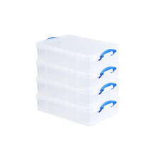 Really Useful Box Plastic Storage 24.5 Litre Clear (Pack Of 4)