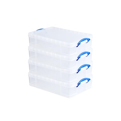Really Useful Really Useful Box Plastic Storage 24.5 Litre Clear (Pack Of 4)