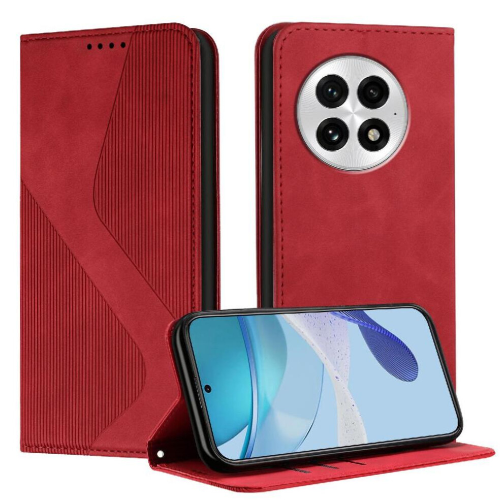 (Red) Case For Oneplus 13 Folio Flip Magnetic Wallet Kickstand Card Slots Holder Pu Leather Red 764544142953