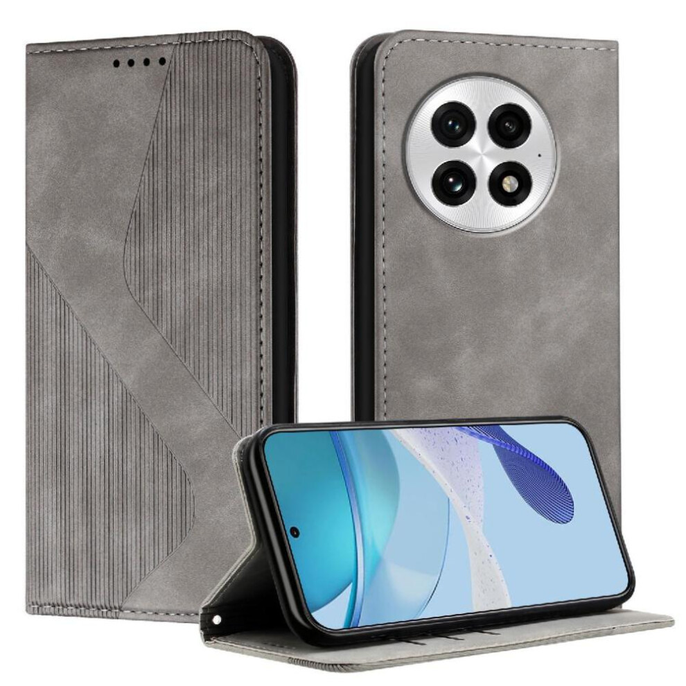 ( ) Case For Oneplus 13 Folio Flip Magnetic Wallet Kickstand Card Slots Holder Pu Leather Gray 764544142991