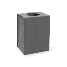 Brabantia - Laundry Bag Rectangular - Foldable Top - Quick-drop Opening - Space Efficient - Easy to Unload - Large Opening for Dirty Clothes - Pepper