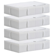 TYEERS Under Bed Storage Box with Lid, Durable Fabric, Washable, Collapsible, Under Bed Storage for Clothes, Blankets, Sheets, Shoes, 70x42x18 cm,
