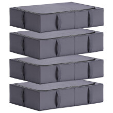 TYEERS Under Bed Storage Box with Lid, Durable Fabric, Washable, Collapsible, Under Bed Storage for Clothes, Blankets, Sheets, Shoes, 70x42x18 cm,