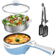 Audecook Hot Pot Electric,Mini Electric Skillet Portable Nonstick Saut? Pan with Power Adjustment, Rapid Ramen Cooker Travel Multicooker Electric Pot