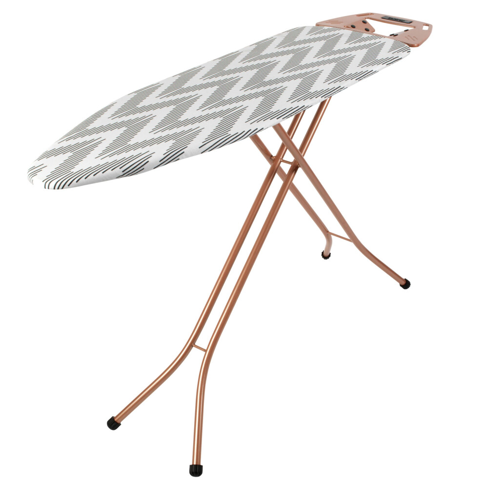 Beldray LA031596ROSEFEU7 Ironing Board - Folding Collapsible Ironing Table, Adjustable Iron Rest, 7 Height Options, Thick Underlay for Smooth Press,