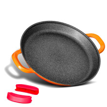 INTIGNIS Traditional Paella Pan 40cm ? Non-Stick Induction | Heavy-Duty, Anti-Scratch, Stainless Steel Base | Paella+Pan for Gas, Electric & Ceramic