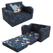 MeMoreCool Folding Kids Sofa, Foldable Chair Comfy for Toddlers 1-3, Toddler Couch Fold Out Couch 2-in-1 Sofa Bed for Playroom, Baby Lounge Chair for