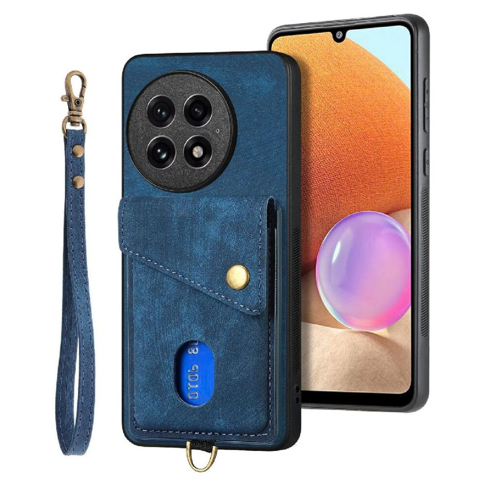 (Blue) Case For Oneplus 13 Multifunctional Premium Leather Card Slot Detachable Lanyard Magnetic Closure Blue 764544143653