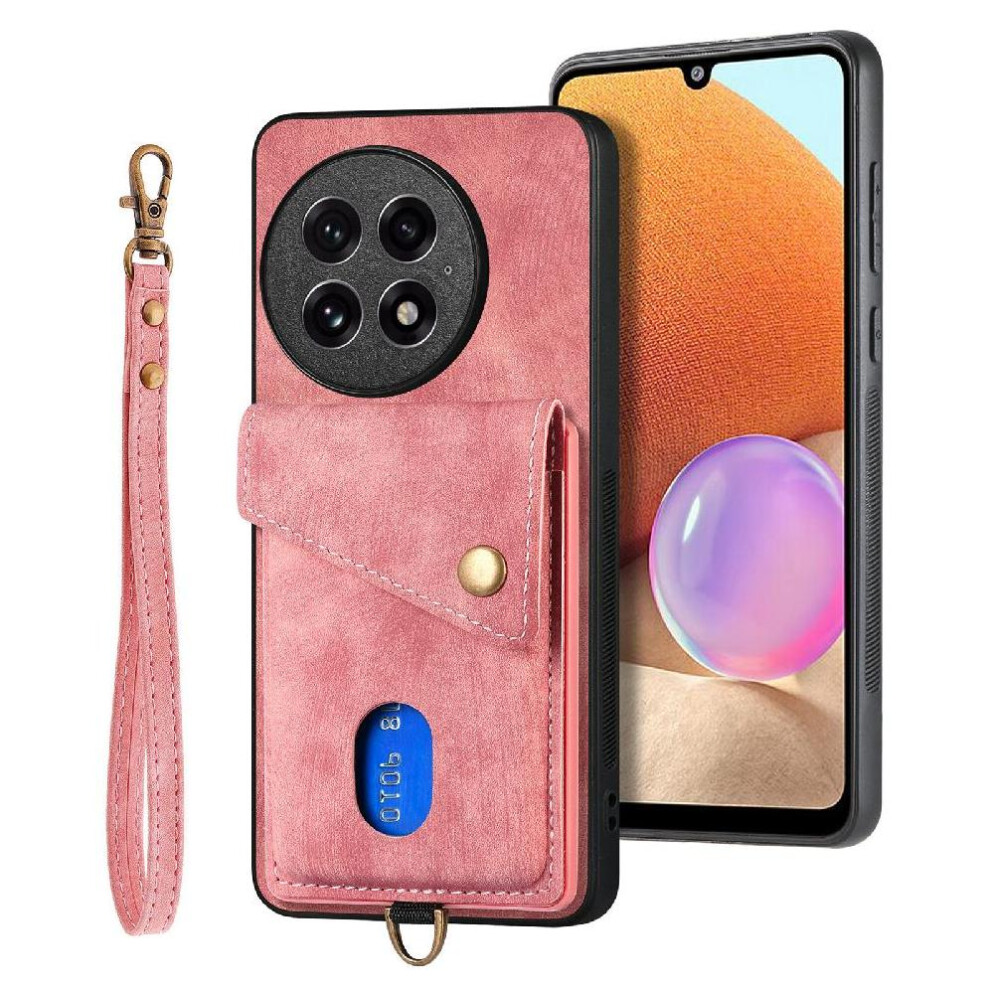 (Pink) Case For Oneplus 13 Multifunctional Premium Leather Card Slot Detachable Lanyard Magnetic Closure Pink 764544143684