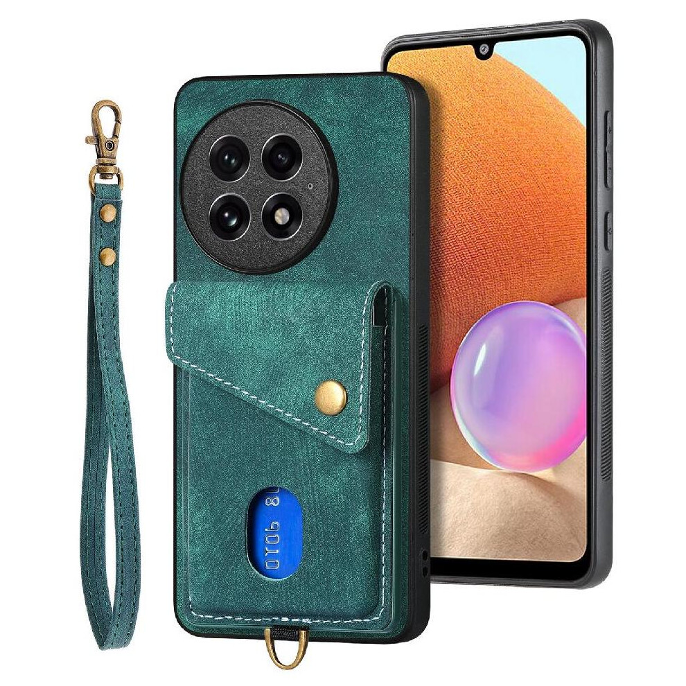 (Green) Case For Oneplus 13 Multifunctional Premium Leather Card Slot Detachable Lanyard Magnetic Closure Green 764544143660