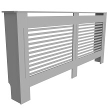 FATIVO High Radiator Cover Wood Cabinet: 92cm Height Grey Extra Large Heater Covers Horizontal Slat Internal Heights 90cm Tall Radiator Shelf Thicken