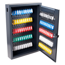 PAVO Deluxe Key Cabinet for 100 Keys, Dark Grey, 8 x 38 x 55 cm