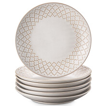 DOWAN Dinner Plates, ? 8.5" Premium Porcelain Side Plate Set of 6, Salad Plates, Dessert Plate, Flat Dinner Set for Appetizer, Lunch, Salad, Steak,