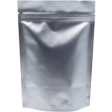 WACCOMT Pack 50 Pieces Silver Pure Mylar Foil Bags Smell Proof Stand Up Pouch 3.94mil Thick Aluminium Foil Zipper Lock Pouches Resealable Food Bag for