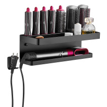 AXNSATRE Hair Dryer Holder Wall Mount for Dyson - Hairdryer Holder Station No Drill for Dyson Airwrap Stand, Organizer with Adhesive for Dyson Airwrap