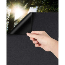 LOLIFEVE Blackout Window Film Privacy Self Adhensive Frosted Glass Film 100% Light Blocking Dark Tinting Sticker for Baby Nursery, Day Sleeping, etc.