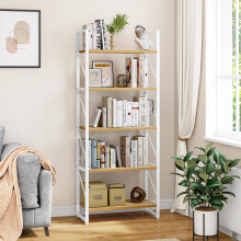 YITAHOME Bookcase 5 Tiers, Floor Standing Book Shelf, Wooden Shelf and Metal Frame Book Rack, Display Storage Rack Shelving Units for Living Room,